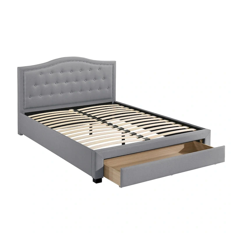 Upholstered Eastern King Bed with 1 Underbed Drawer