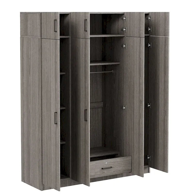 Wardrobe with Multiple Storage Space and Top Cabinet