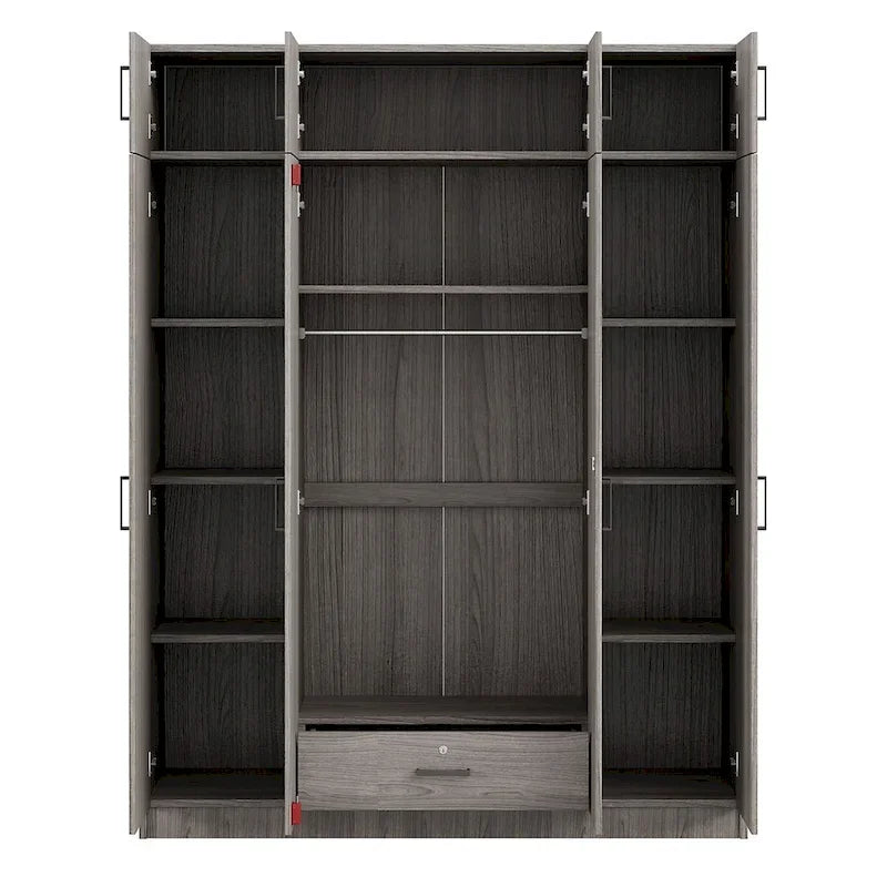 Wardrobe with Multiple Storage Space and Top Cabinet