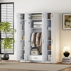 Wardrobe with Multiple Storage Space and Top Cabinet