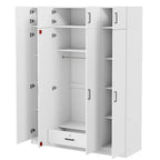 Wardrobe with Multiple Storage Space and Top Cabinet