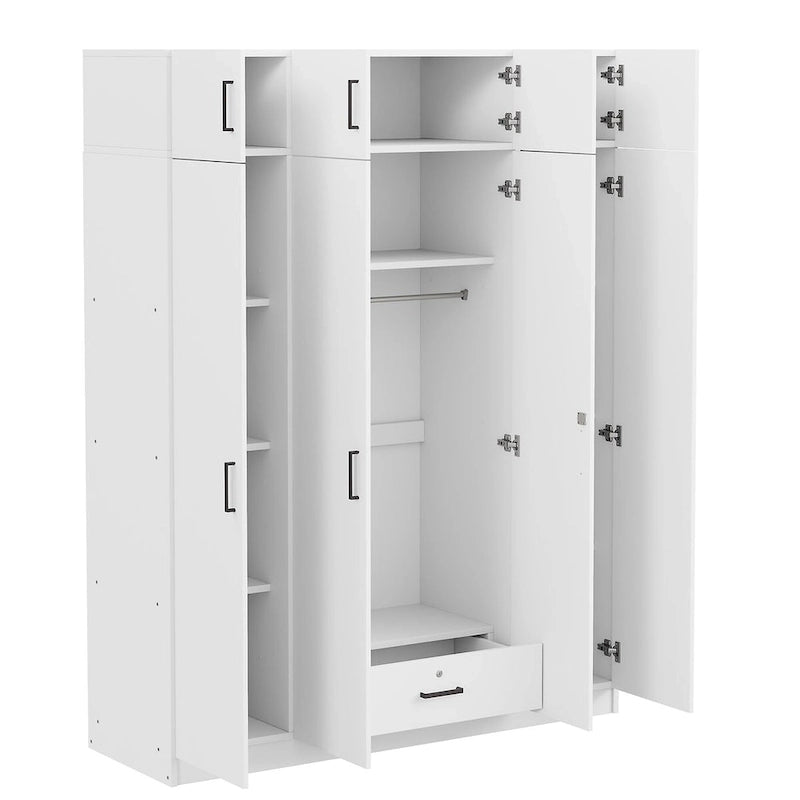 Wardrobe with Multiple Storage Space and Top Cabinet