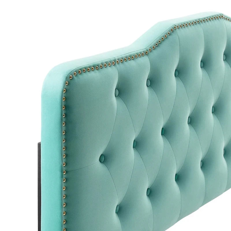 Amber Tufted Performance Velvet Twin Platform Bed