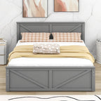 Wooden Platform Bed with 4 Storage Drawers and Support Legs