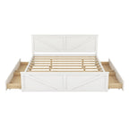 Wooden Platform Bed with 4 Storage Drawers and Support Legs
