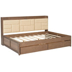 Full Size Wood Daybed with USB Ports and Drawers