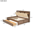 Full Size Wood Daybed with USB Ports and Drawers