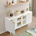 Buffet Table Kitchen Sideboard with Glass Doors
