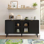 Buffet Table Kitchen Sideboard with Glass Doors