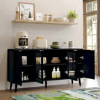 Buffet Table Kitchen Sideboard with Glass Doors