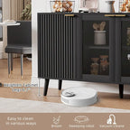 Buffet Table Kitchen Sideboard with Glass Doors