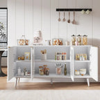 Buffet Table Kitchen Sideboard with Glass Doors