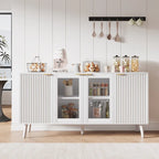 Buffet Table Kitchen Sideboard with Glass Doors