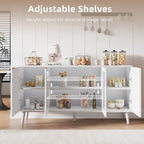 Buffet Table Kitchen Sideboard with Glass Doors