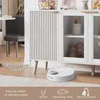 Buffet Table Kitchen Sideboard with Glass Doors