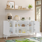 Buffet Table Kitchen Sideboard with Glass Doors
