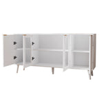 Buffet Table Kitchen Sideboard with Glass Doors