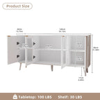 Buffet Table Kitchen Sideboard with Glass Doors