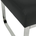 Rectangular Metal Blended Leather Modern Ottoman