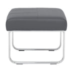 Rectangular Metal Blended Leather Modern Ottoman