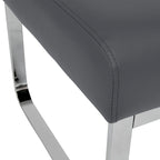 Rectangular Metal Blended Leather Modern Ottoman