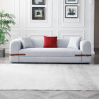 3-Seater Upholstered Sofa Multiple Color Loveseat Couch with Pillows