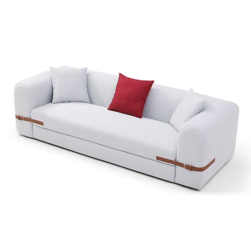 3-Seater Upholstered Sofa Multiple Color Loveseat Couch with Pillows