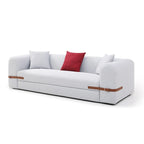 3-Seater Upholstered Sofa Multiple Color Loveseat Couch with Pillows