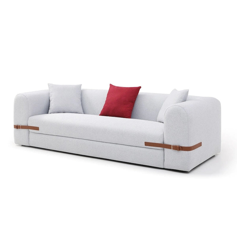 3-Seater Upholstered Sofa Multiple Color Loveseat Couch with Pillows