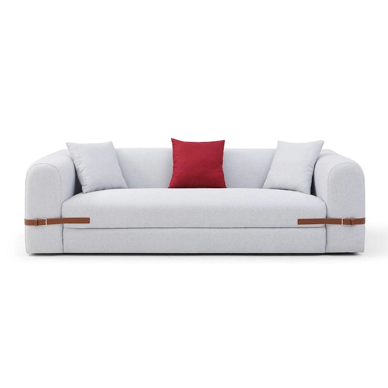3-Seater Upholstered Sofa Multiple Color Loveseat Couch with Pillows