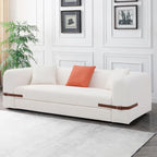3-Seater Upholstered Sofa Multiple Color Loveseat Couch with Pillows