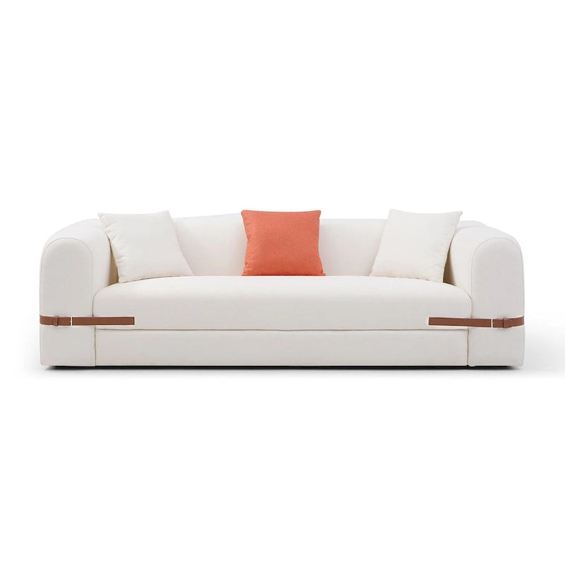 3-Seater Upholstered Sofa Multiple Color Loveseat Couch with Pillows