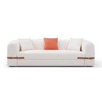 3-Seater Upholstered Sofa Multiple Color Loveseat Couch with Pillows