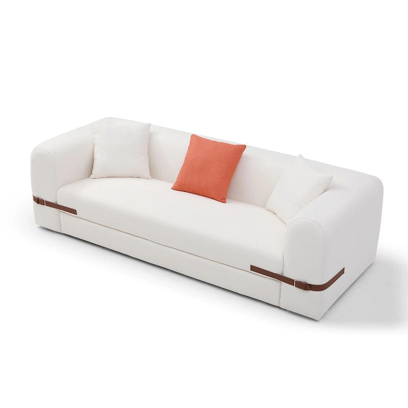 3-Seater Upholstered Sofa Multiple Color Loveseat Couch with Pillows