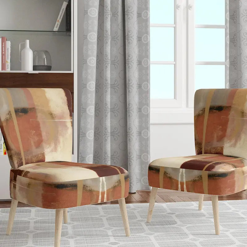 Upholstered Abstract Accent Chair and Modern and Contemporary Armchair