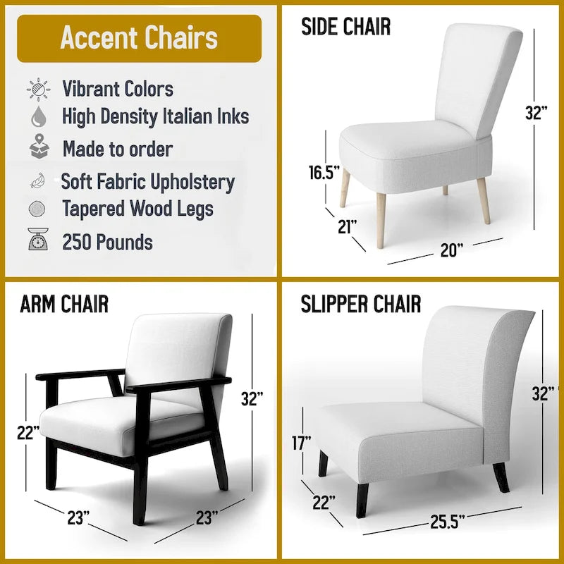Upholstered Abstract Accent Chair and Modern and Contemporary Armchair