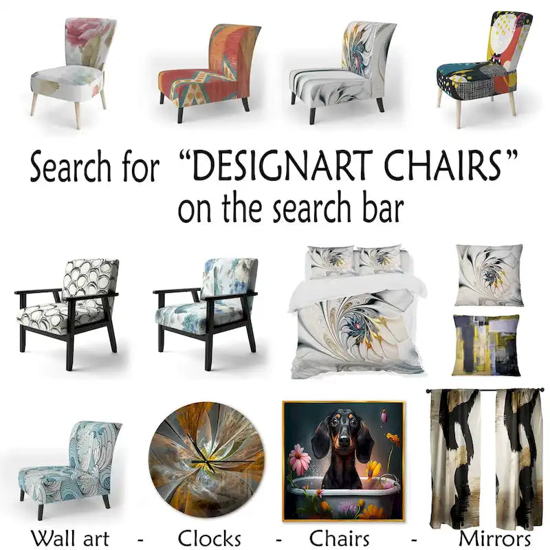 Upholstered Abstract Accent Chair and Modern and Contemporary Armchair