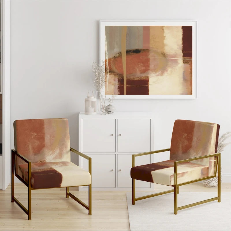 Upholstered Abstract Accent Chair and Modern and Contemporary Armchair