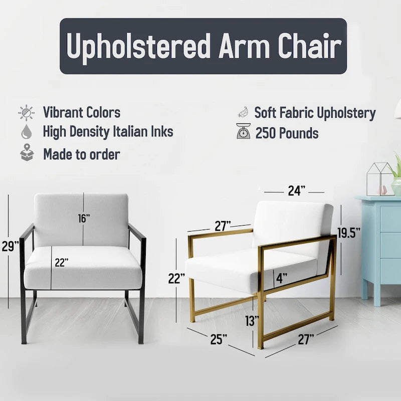 Upholstered Abstract Accent Chair and Modern and Contemporary Armchair