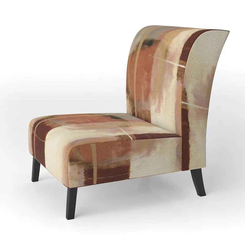 Upholstered Abstract Accent Chair and Modern and Contemporary Armchair