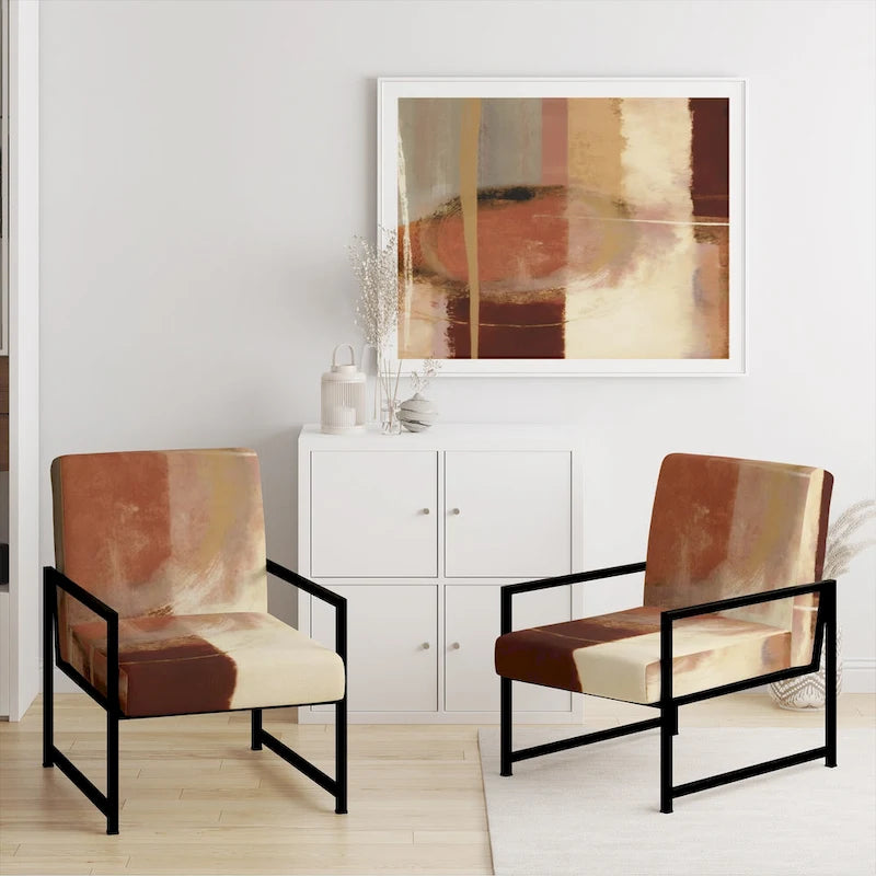 Upholstered Abstract Accent Chair and Modern and Contemporary Armchair
