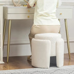 Round Ottoman Teddy Foot Stool for Living Room Bedroom
