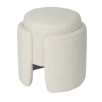 Round Ottoman Teddy Foot Stool for Living Room Bedroom