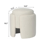 Round Ottoman Teddy Foot Stool for Living Room Bedroom