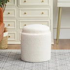 Round Ottoman Teddy Foot Stool for Living Room Bedroom