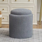 Round Ottoman Teddy Foot Stool for Living Room Bedroom