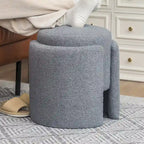 Round Ottoman Teddy Foot Stool for Living Room Bedroom