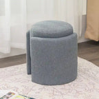 Round Ottoman Teddy Foot Stool for Living Room Bedroom