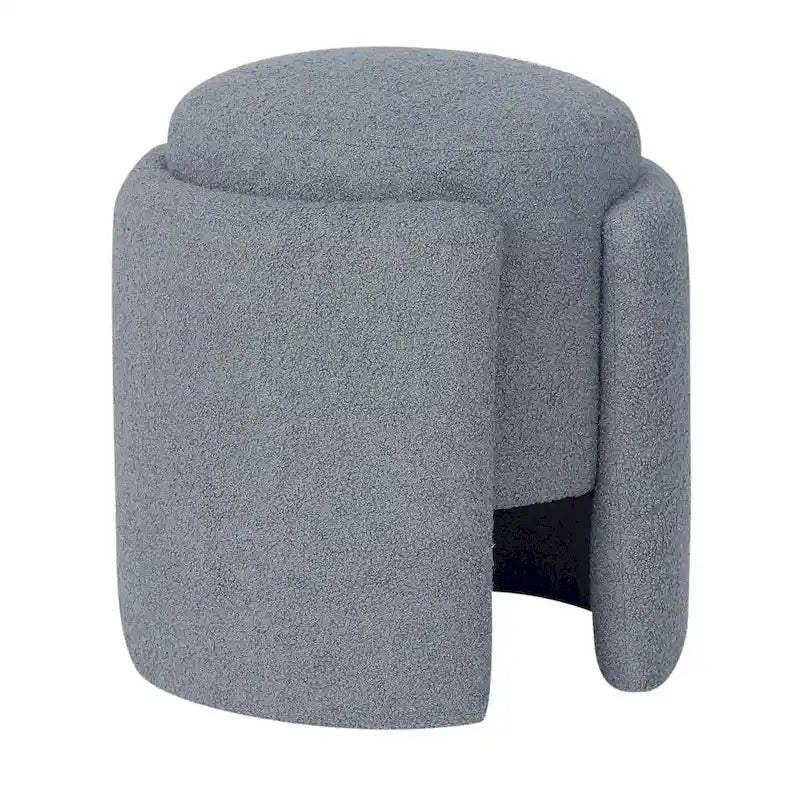 Round Ottoman Teddy Foot Stool for Living Room Bedroom