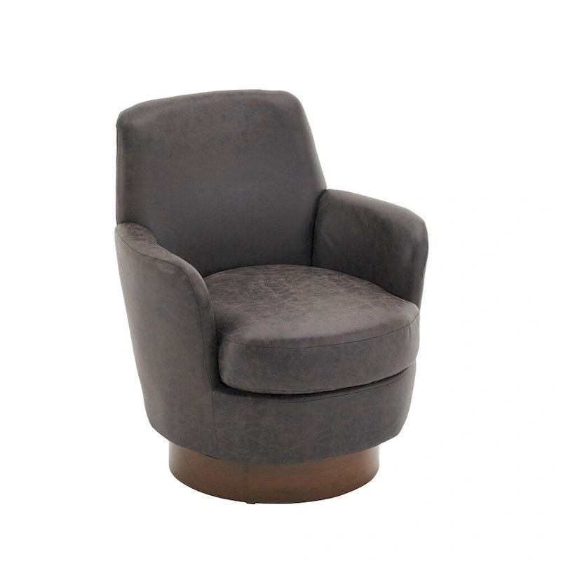 PU Leather Swivel Barrel Chair